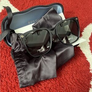 Gucci Black Gradient Square Sunglasses